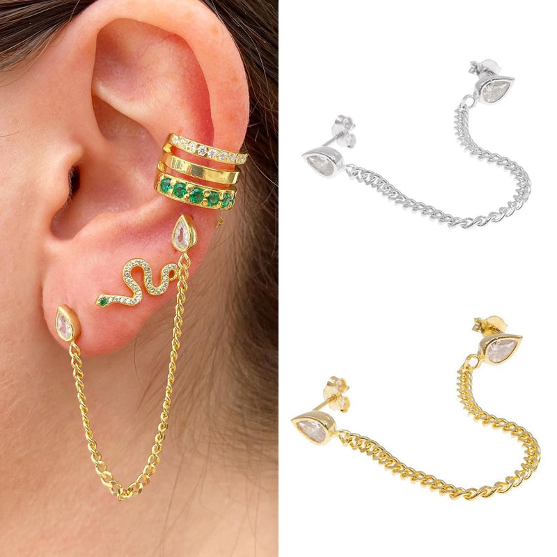 1 Pair Elegant Solid Color Plating Inlay Copper Zircon 18k Gold Plated Ear Studs