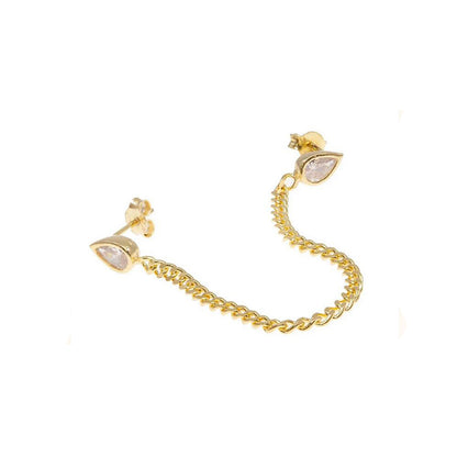 1 Pair Elegant Solid Color Plating Inlay Copper Zircon 18k Gold Plated Ear Studs