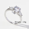 Elegant Glam Square Heart Shape Sterling Silver Plating Inlay Zircon White Gold Plated Rhodium Plated Rings