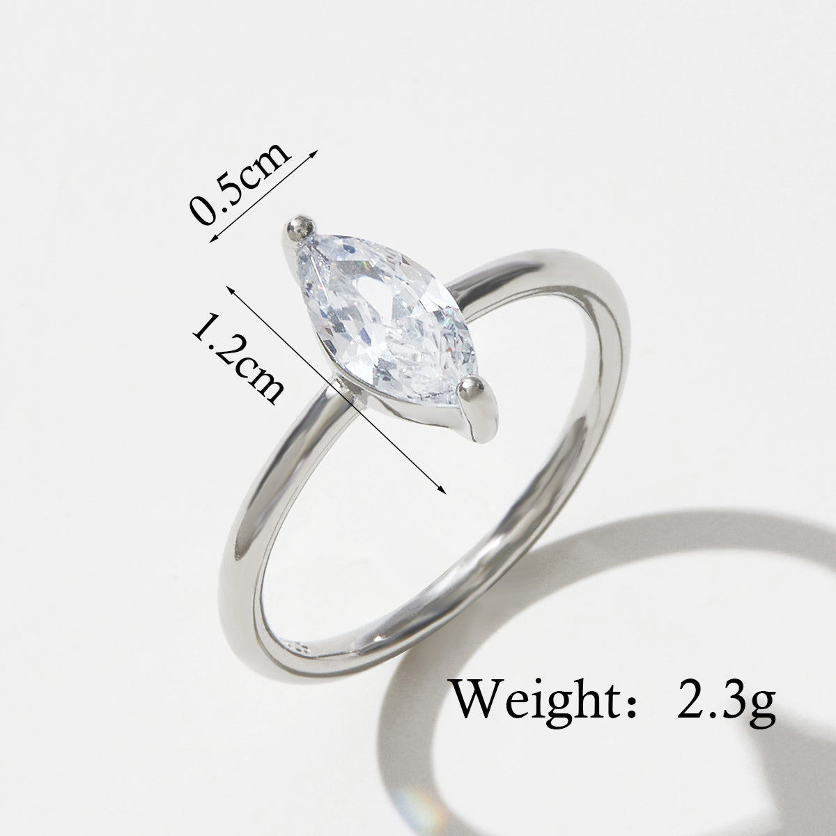 Elegant Glam Square Heart Shape Sterling Silver Plating Inlay Zircon White Gold Plated Rhodium Plated Rings