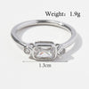 Elegant Glam Square Heart Shape Sterling Silver Plating Inlay Zircon White Gold Plated Rhodium Plated Rings