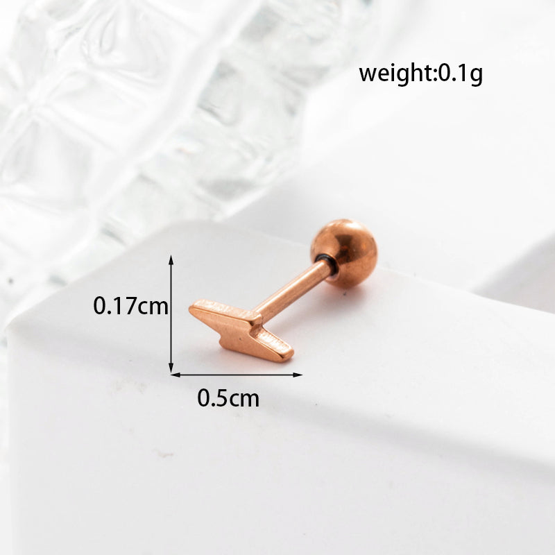 Lady Geometric Plating Stainless Steel Ear Studs