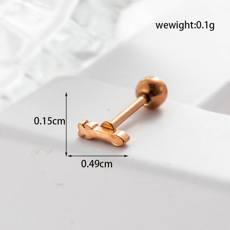 Lady Geometric Plating Stainless Steel Ear Studs