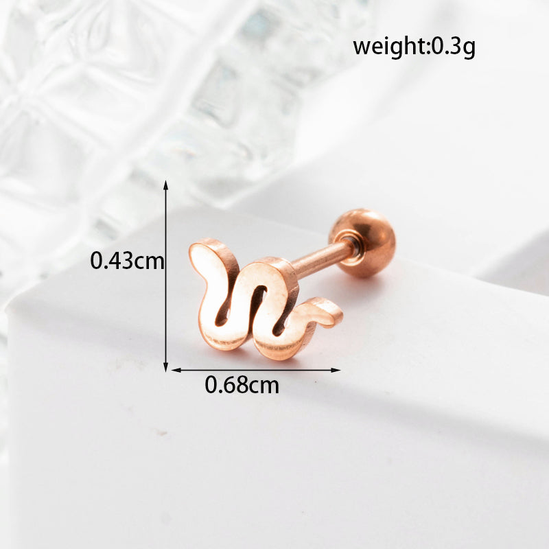 Lady Geometric Plating Stainless Steel Ear Studs