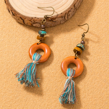 1 Pair Vintage Style Hawaiian Color Block Resin Zinc Alloy Ear Hook
