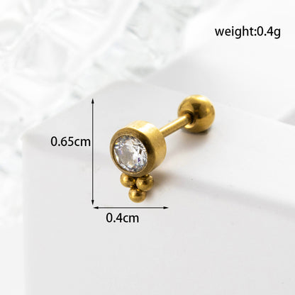 Lady Geometric Plating Stainless Steel Ear Studs