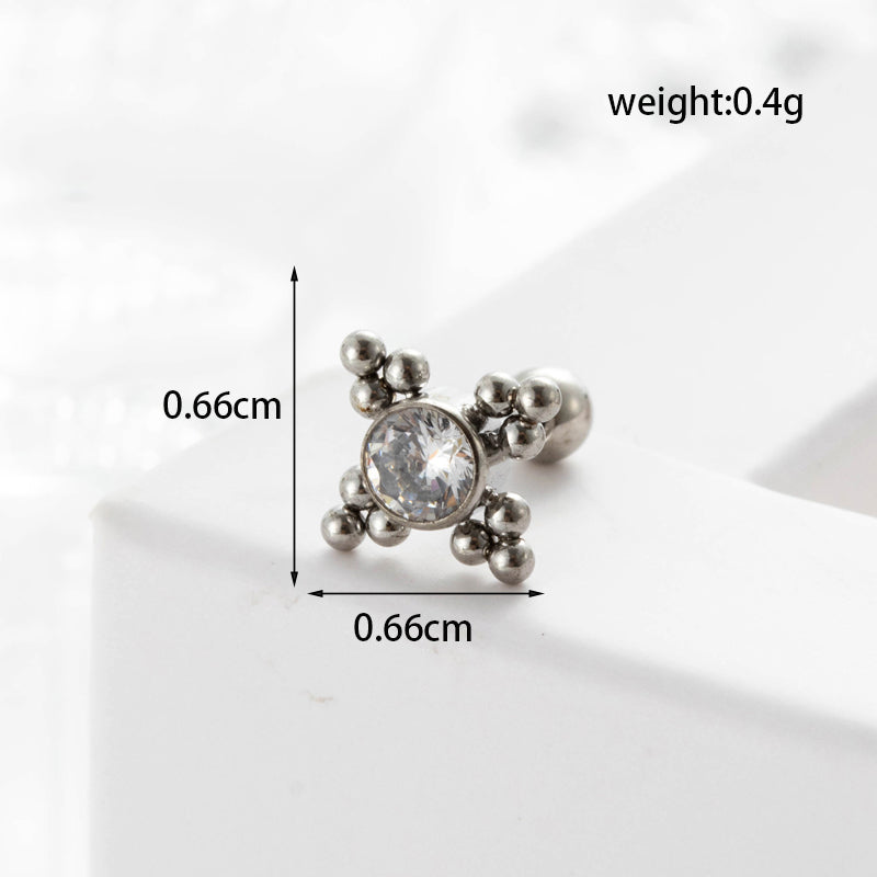 Lady Geometric Plating Stainless Steel Ear Studs