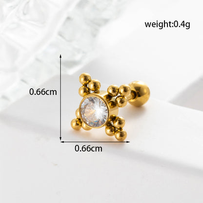 Lady Geometric Plating Stainless Steel Ear Studs