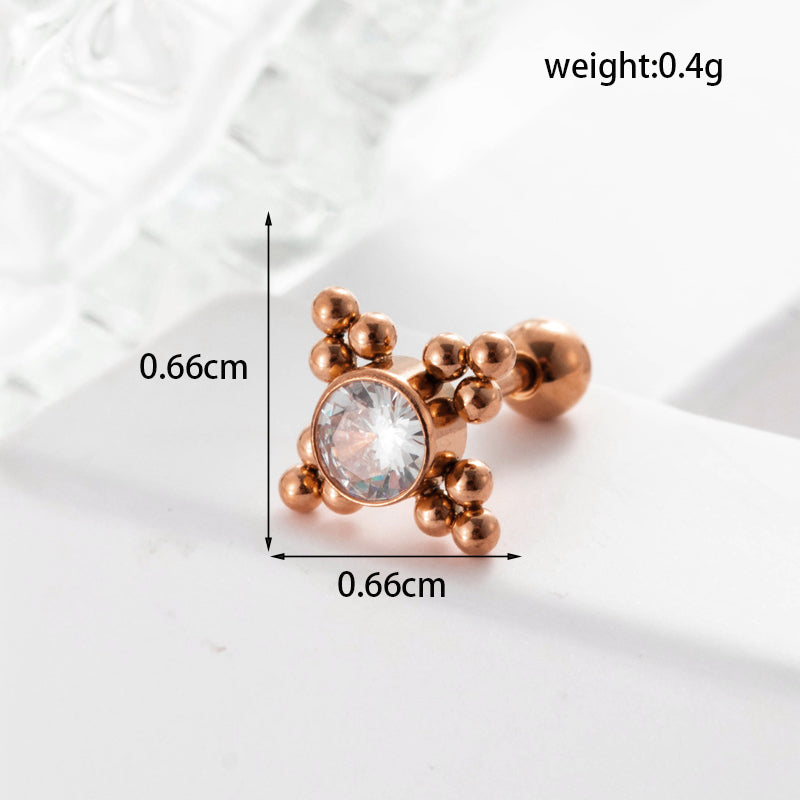 Lady Geometric Plating Stainless Steel Ear Studs