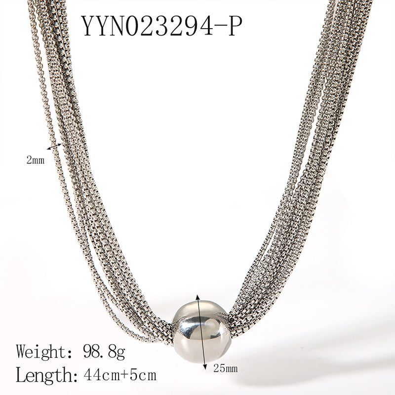 Wholesale Casual Streetwear Geometric Stainless Steel Plating 18k Gold Plated Necklace