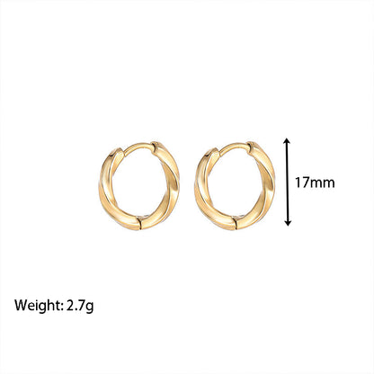 1 Pair Fashion Circle Solid Color Titanium Steel Plating Earrings