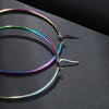 1 Pair Exaggerated Modern Style Solid Color Stainless Steel Hoop Earrings