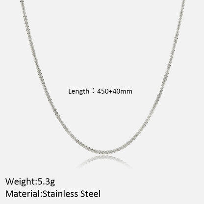 Wholesale Simple Style Shiny Solid Color Stainless Steel Polishing Plating Gold Plated Necklace