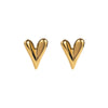 1 Pair Basic Simple Style Heart Shape Plating Stainless Steel Ear Studs