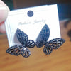 1 Pair Elegant Butterfly Inlay Copper Zircon Ear Studs