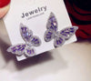 1 Pair Elegant Butterfly Inlay Copper Zircon Ear Studs