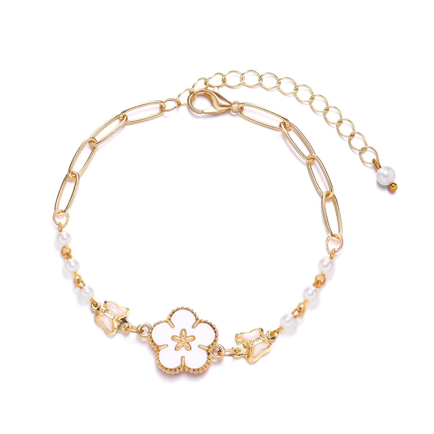 Sweet Flower Alloy Plating Women's Bracelets