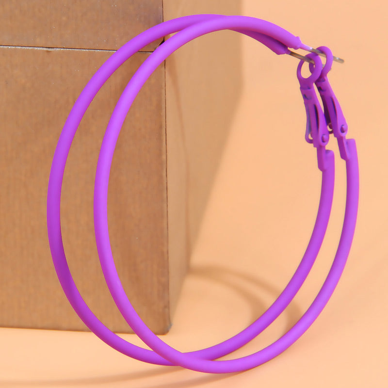 Wholesale Jewelry Simple Style Solid Color Alloy Hoop Earrings