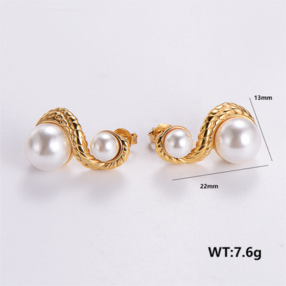 1 Pair Simple Style Solid Color Plating Stainless Steel 24k Gold Plated Ear Studs