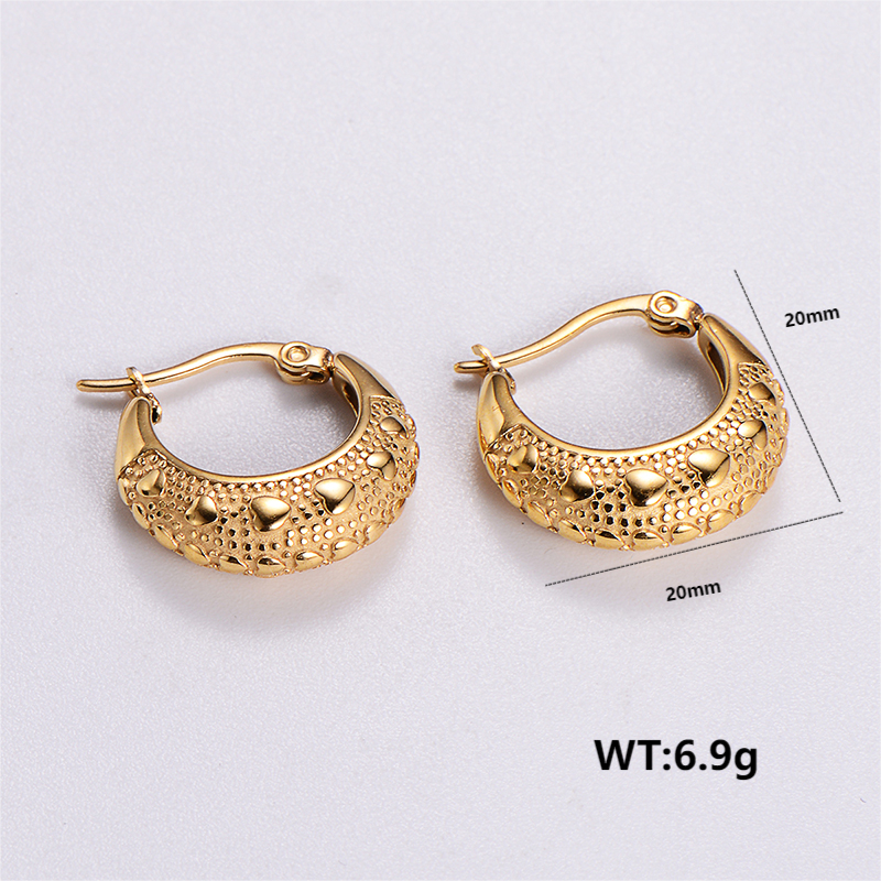 1 Pair Vintage Style Solid Color Plating Stainless Steel 24k Gold Plated Ear Studs