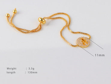 Elegant Lady Streetwear Letter Copper Plating Inlay Zircon Bracelets