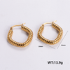 1 Pair Vintage Style C Shape Round Plating Stainless Steel 24k Gold Plated Ear Studs