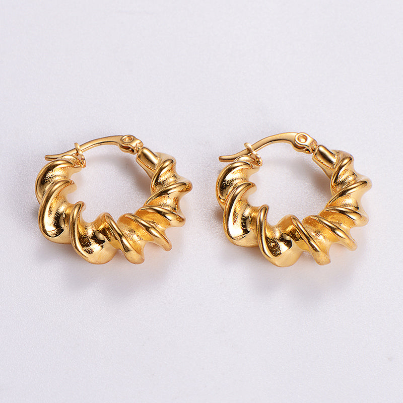 1 Pair Vintage Style Irregular Solid Color Plating Stainless Steel 24k Gold Plated Ear Studs