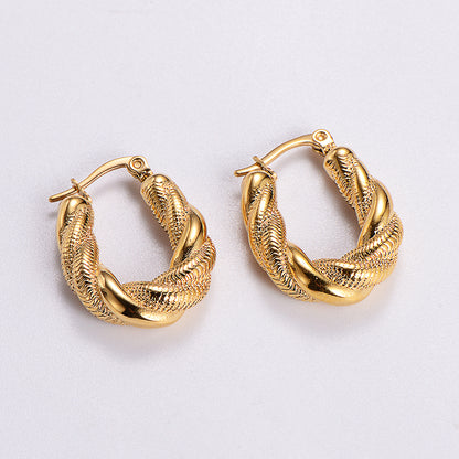 1 Pair Vintage Style Irregular Solid Color Plating Stainless Steel 24k Gold Plated Ear Studs