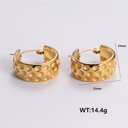 1 Pair Vintage Style Irregular Solid Color Plating Stainless Steel 24k Gold Plated Ear Studs