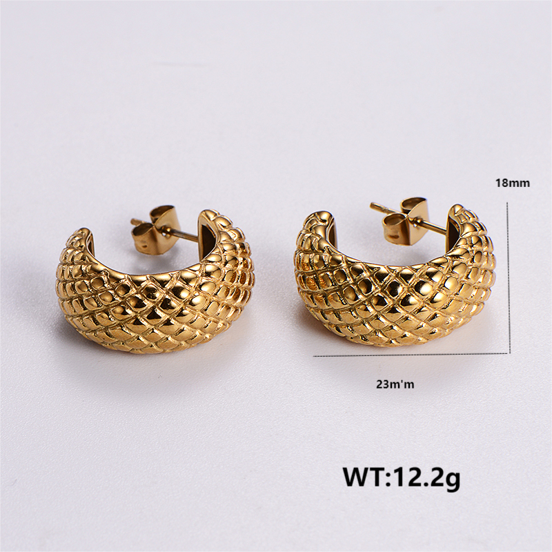 1 Pair Vintage Style Irregular Solid Color Plating Stainless Steel 24k Gold Plated Ear Studs