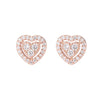 1 Pair Elegant Heart Shape Plating Inlay Sterling Silver Zircon Ear Studs