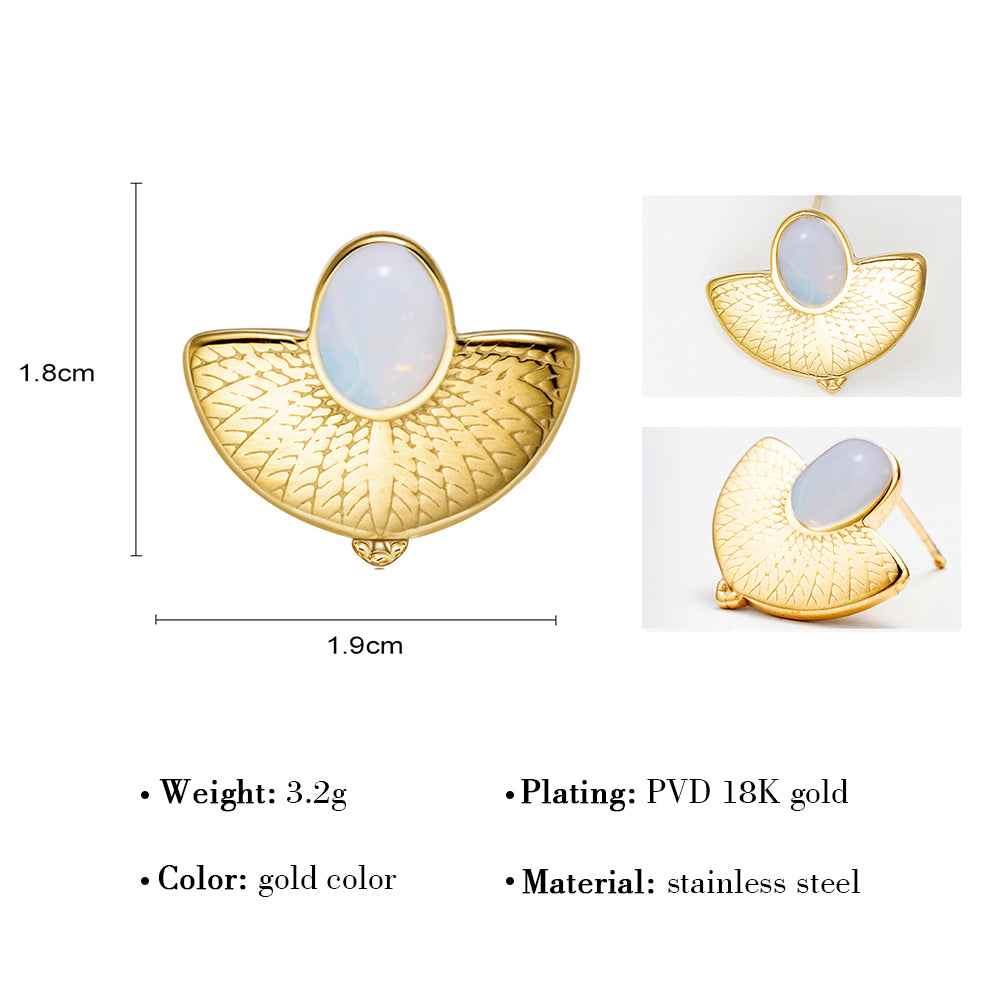 1 Pair Simple Style Flower Plating Inlay Titanium Steel Opal 14k Gold Plated Drop Earrings