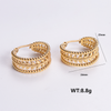 1 Pair Simple Style Solid Color Plating Stainless Steel 24k Gold Plated Earrings