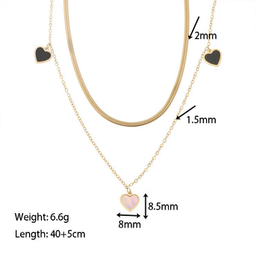 Fashion Heart Shape Titanium Steel Women's Necklace