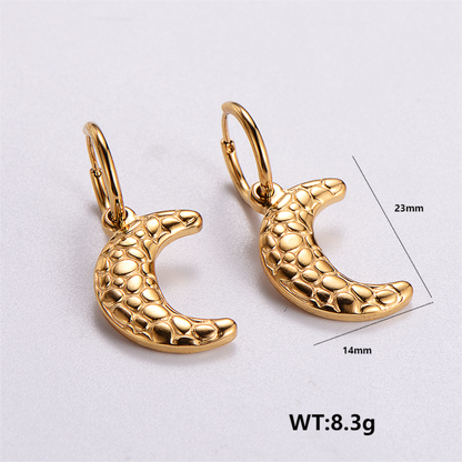 1 Pair Retro Streetwear Geometric Heart Shape Plating Stainless Steel 24k Gold Plated Drop Earrings