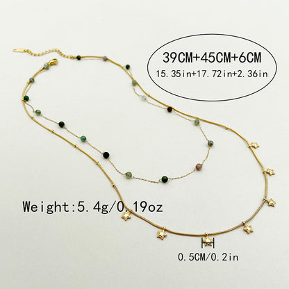 Casual Elegant Sweet Star Stainless Steel Plating Gold Plated Necklace