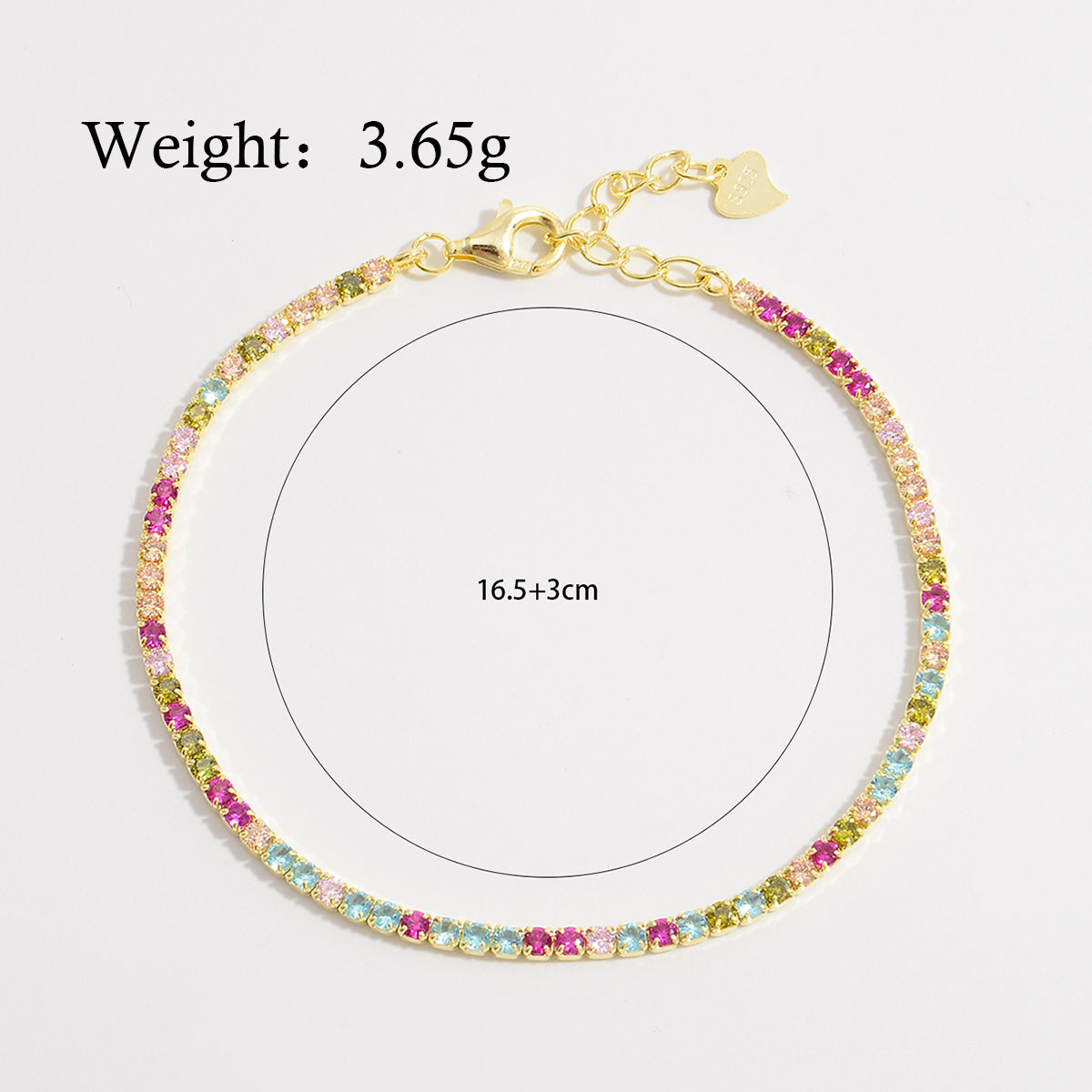 Ig Style Elegant Solid Color Sterling Silver Plating Inlay Zircon 14k Gold Plated White Gold Plated Bracelets