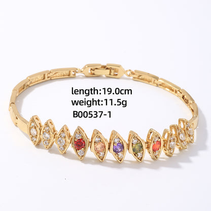 Ig Style Simple Style Devil's Eye Copper Plating Inlay Zircon Gold Plated Bracelets