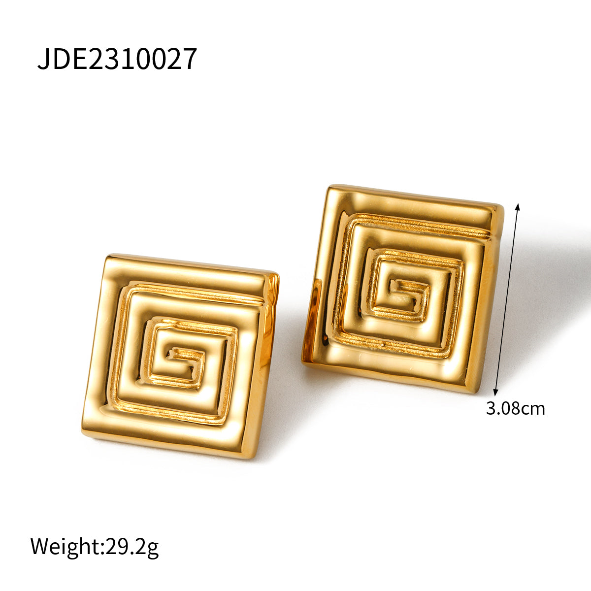 1 Pair Ig Style Vintage Style Echo Rhombus Plating Stainless Steel 18k Gold Plated Ear Studs