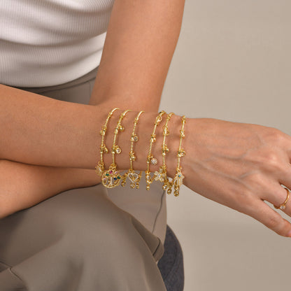 Simple Style Roman Style Heart Shape Copper Plating Bracelets