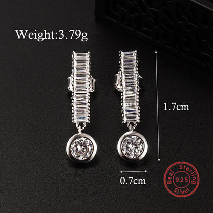 1 Pair Ig Style Vintage Style Star Flower Plating Inlay Sterling Silver Zircon White Gold Plated Rhodium Plated Ear Studs