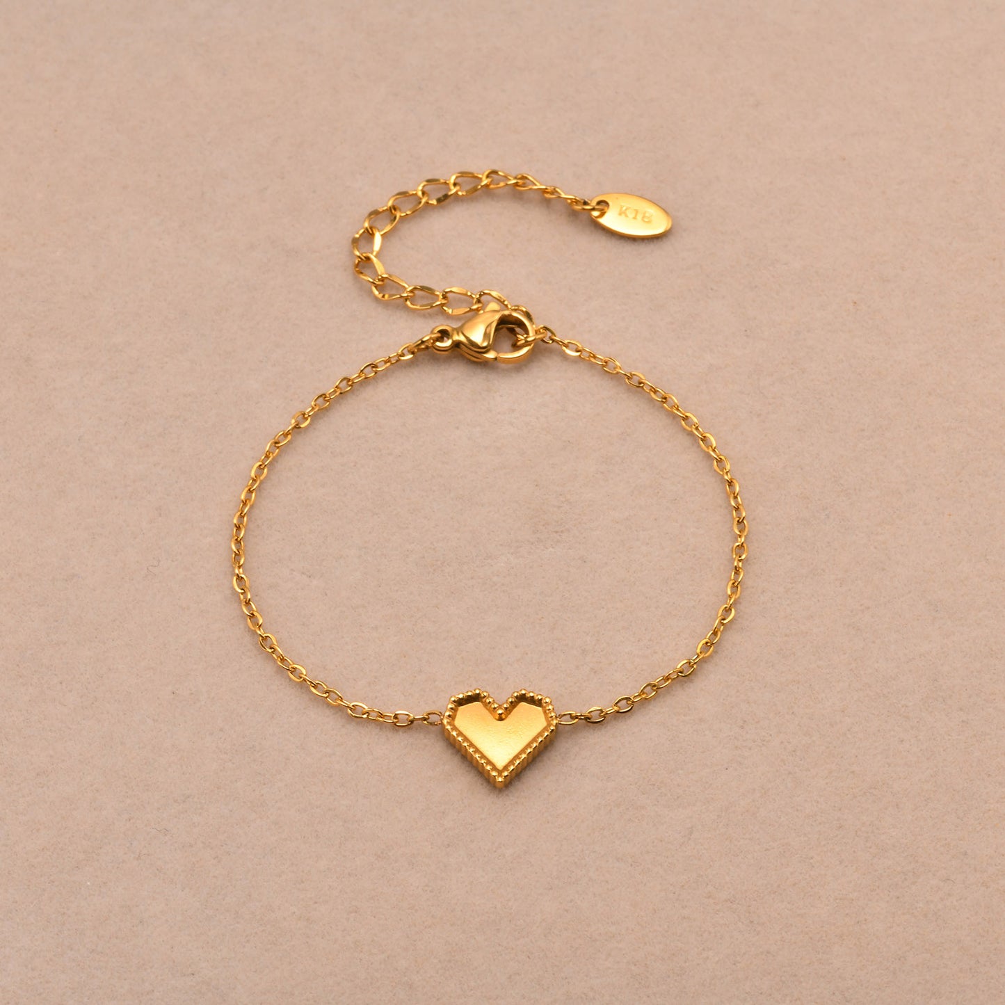 Ig Style Sweet Heart Shape Stainless Steel Plating 18k Gold Plated Bracelets