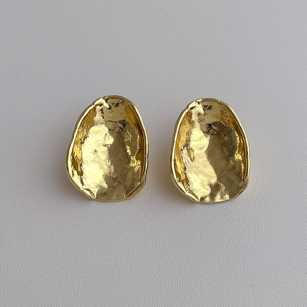 1 Piece Elegant Vintage Style Solid Color Plating Copper 18k Gold Plated White Gold Plated Ear Studs