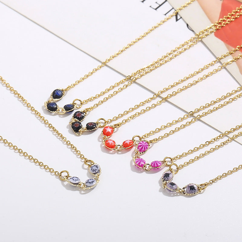 Vintage Style Color Block Resin Titanium Steel Copper Plating Jewelry Set