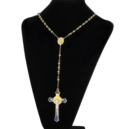 Wholesale Vintage Style Cross Titanium Steel Pendant Necklace