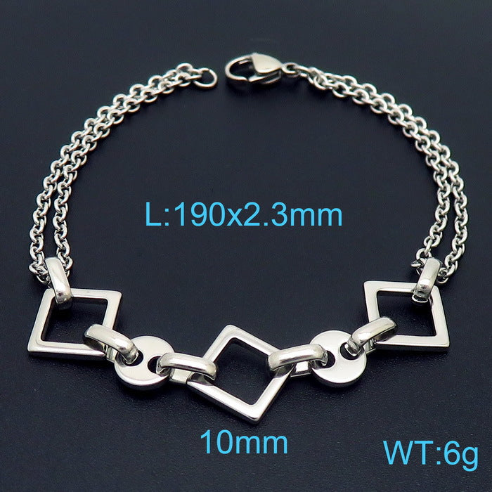 Retro Geometric Stainless Steel Titanium Steel Plating Bracelets Earrings Necklace