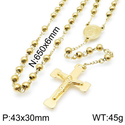 Wholesale Elegant Lady Cross Titanium Steel Plating Sweater Chain