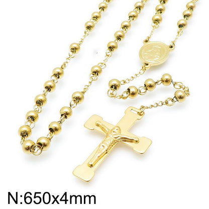 Wholesale Elegant Lady Cross Titanium Steel Plating Sweater Chain