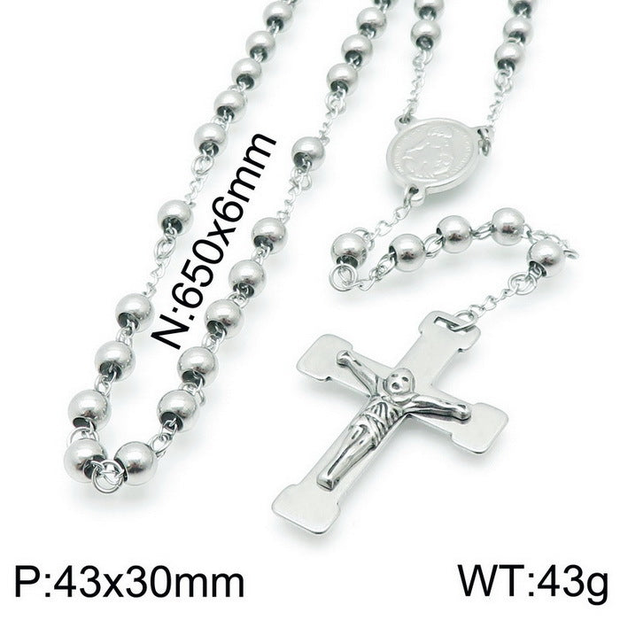 Wholesale Elegant Lady Cross Titanium Steel Plating Sweater Chain