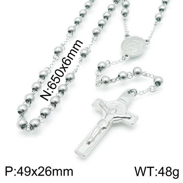 Wholesale Elegant Lady Cross Titanium Steel Plating Sweater Chain